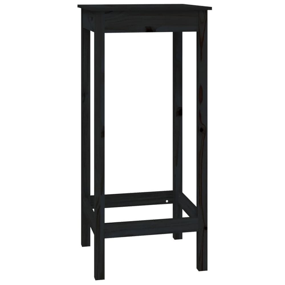 Vidaxl Barový stolík čierny 50x50x110 cm borovicový masív